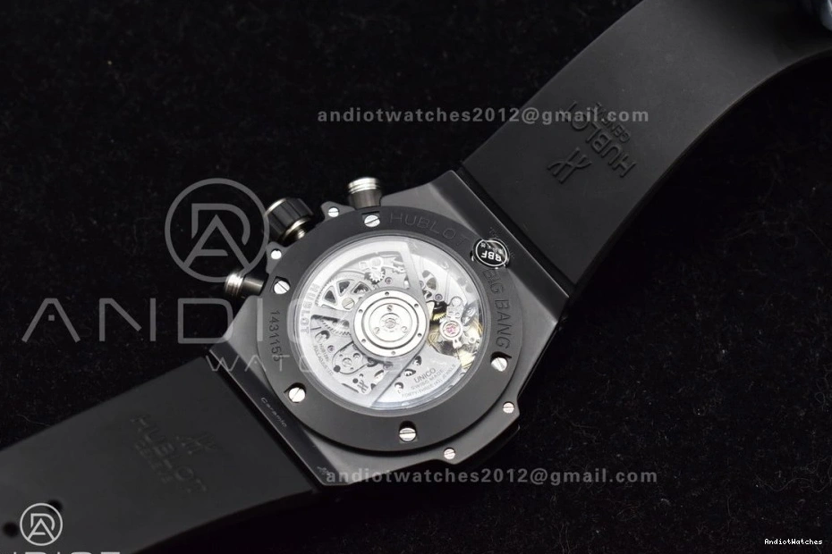 A 893 Black Rubber ZF Edition Skeleton on Dial Bang Strap Hublot BestValue 1:1 Unico Best Black Big Full 0105